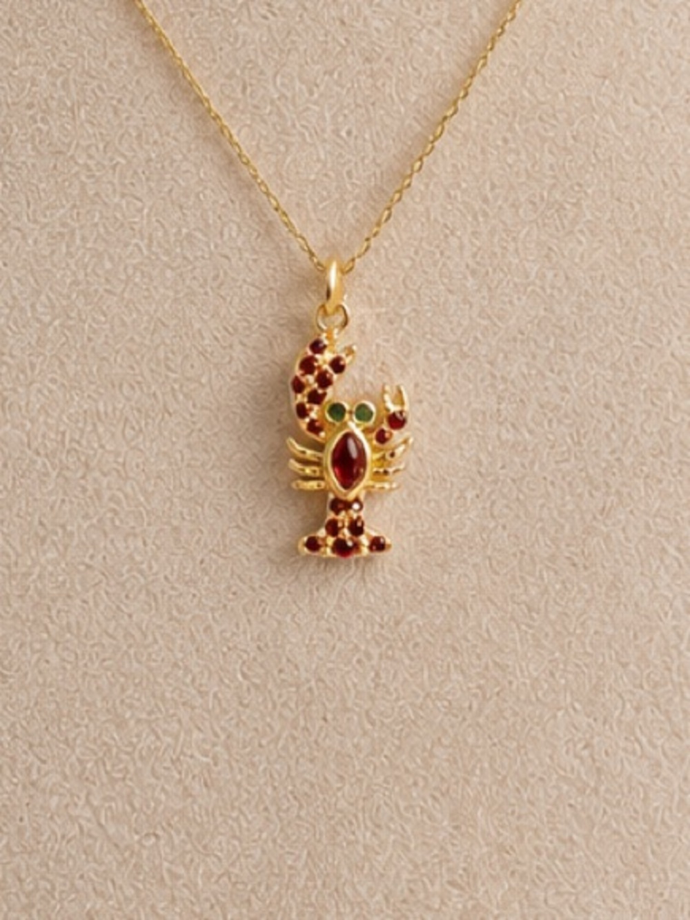 14k Ruby Lobster Pendant